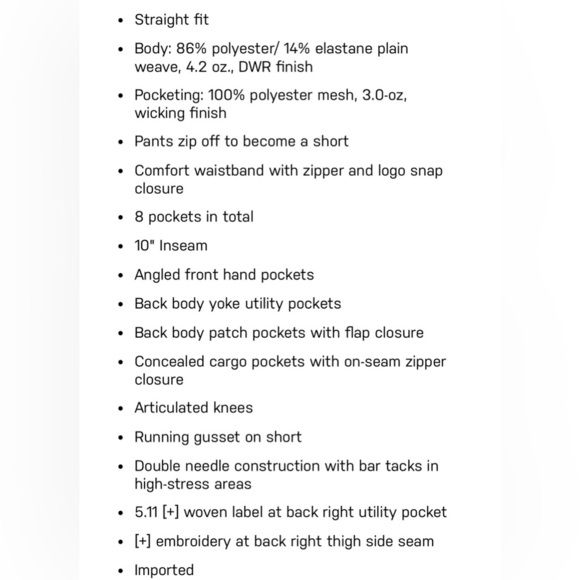 5.11 Tactical Men's Black Decoy Convertible Pants, 30/32 - Picture 2 of 11